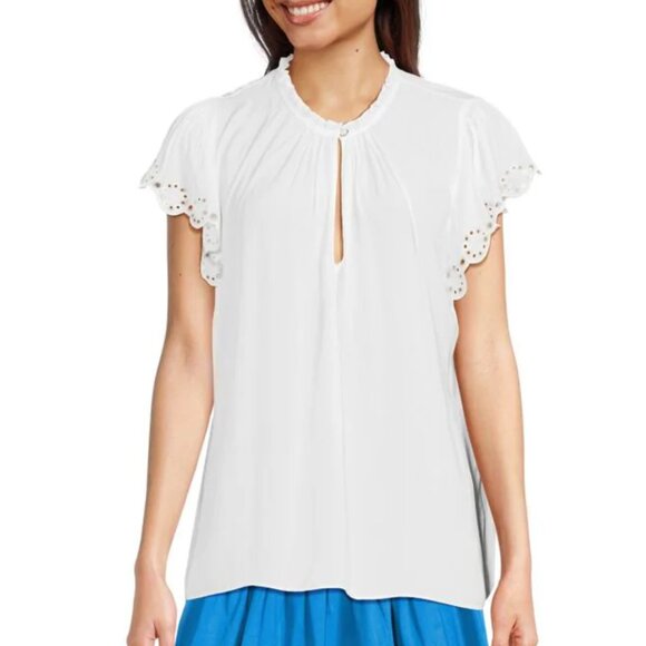NWT $345 Ramy Brook Hermine Short Sleeve Blouse - Picture 1 of 3